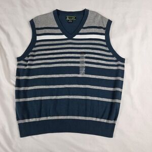 Pro Series Golf Sweater Vest Men's Size XL New Green Gray Stripe V neck